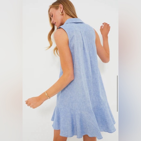 Tuckernuck Chambray Sleeveless Callahan Shirt Dress - Picture 3 of 9